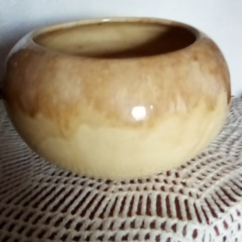 Antique  Artisan ceramic pottery porcelain glazed over bowl.